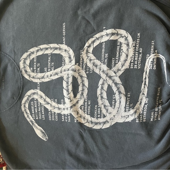 Anine Bing Jaci Sweatshirt – Twisted Snake (Washed Black, Size S)